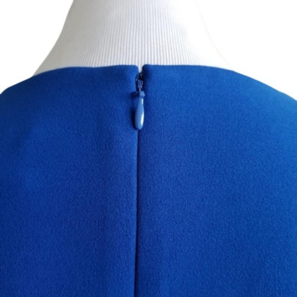 🆕️⬇️Calvin Klein Capri Blue V-neck Tie Sheath Dress - Picture 10 of 13